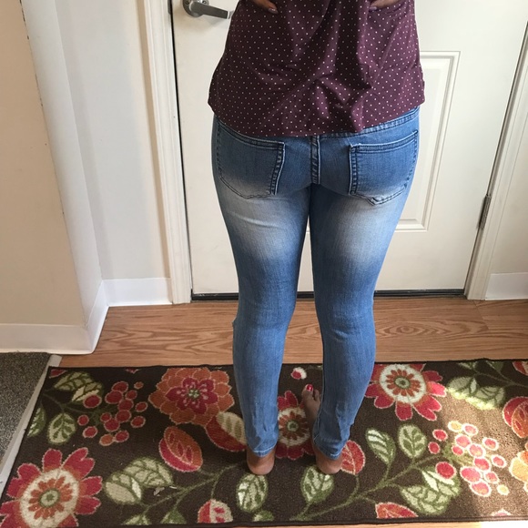 • Machine Pour Neuf Mode Blue Skinny Jeans - Picture 10 of 16